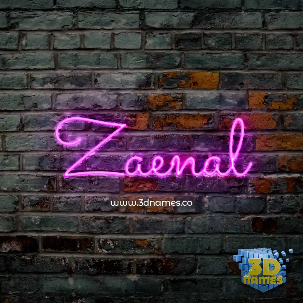 zaenal in Pink Neon style - 3D name wallpaper