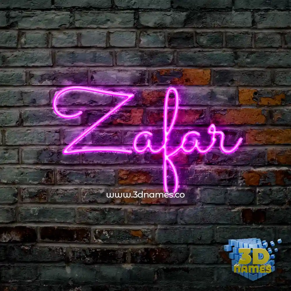 zafar in Pink Neon style - 3D name wallpaper