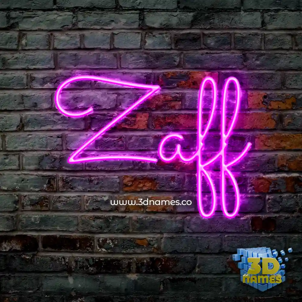 zaff in Pink Neon style - 3D name wallpaper