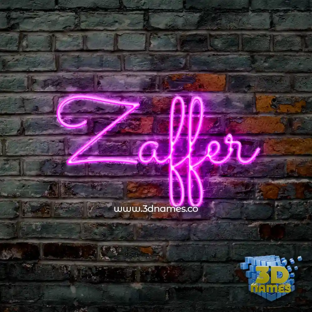 zaffer in Pink Neon style - 3D name wallpaper