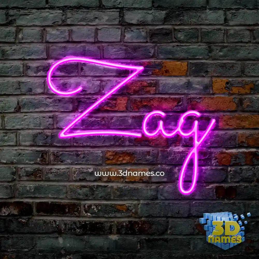 zag in Pink Neon style - 3D name wallpaper