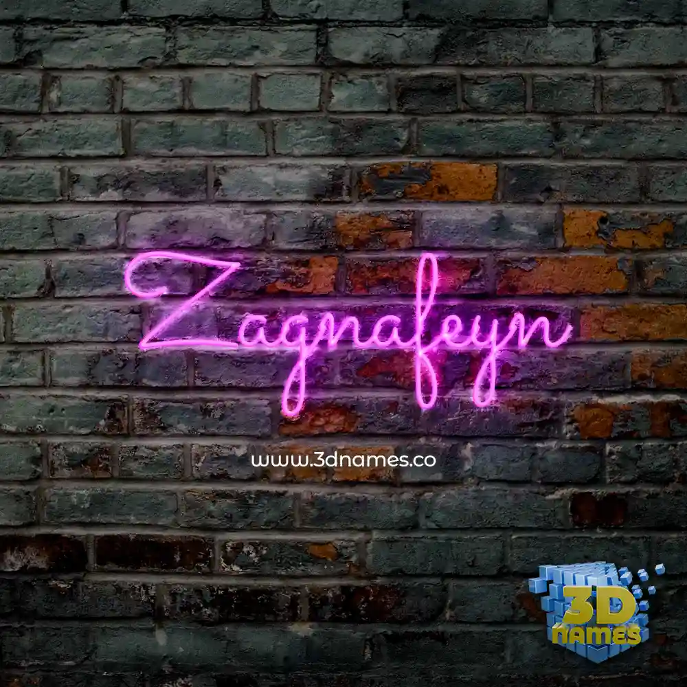 zagnafeyn in Pink Neon style - 3D name wallpaper