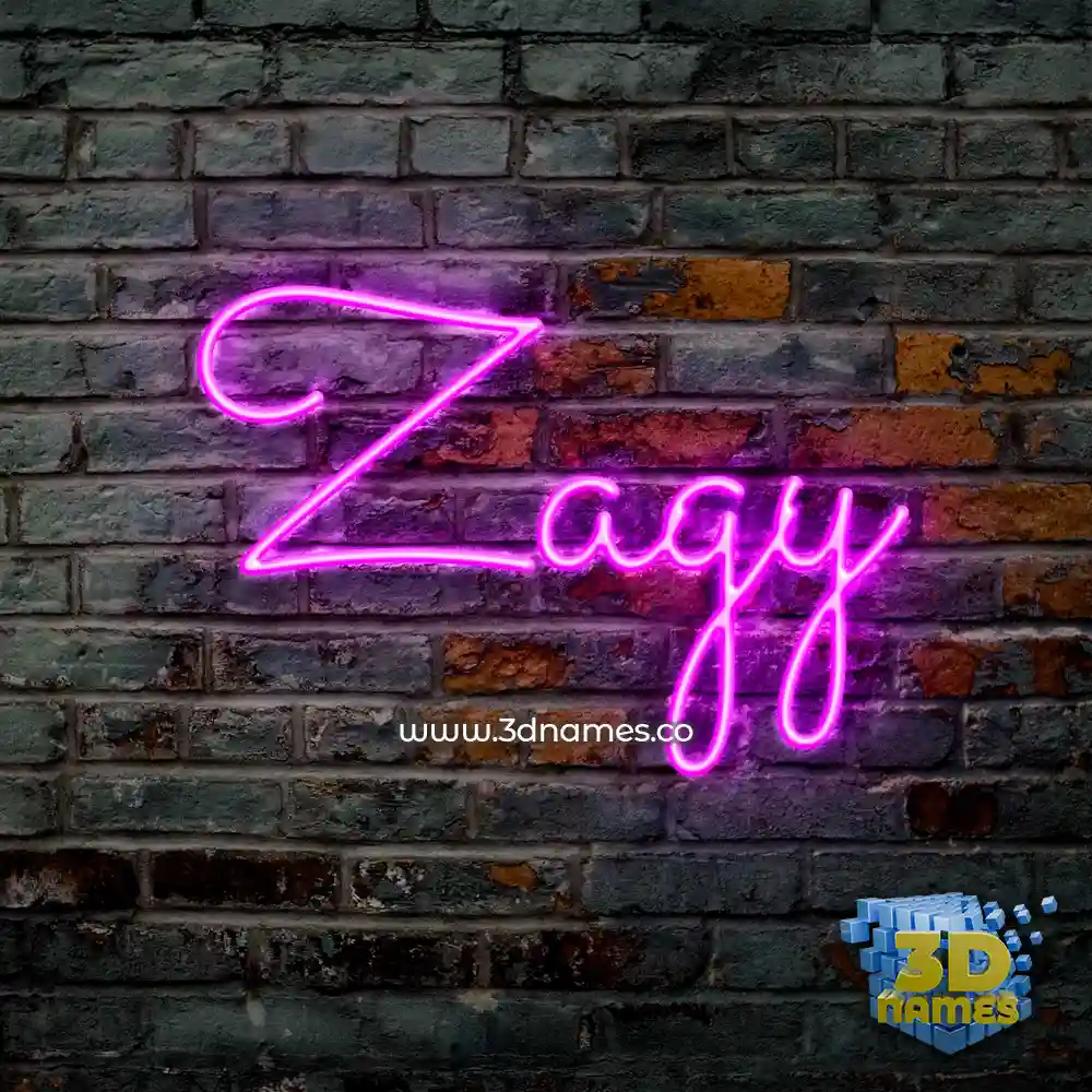 zagy in Pink Neon style - 3D name wallpaper