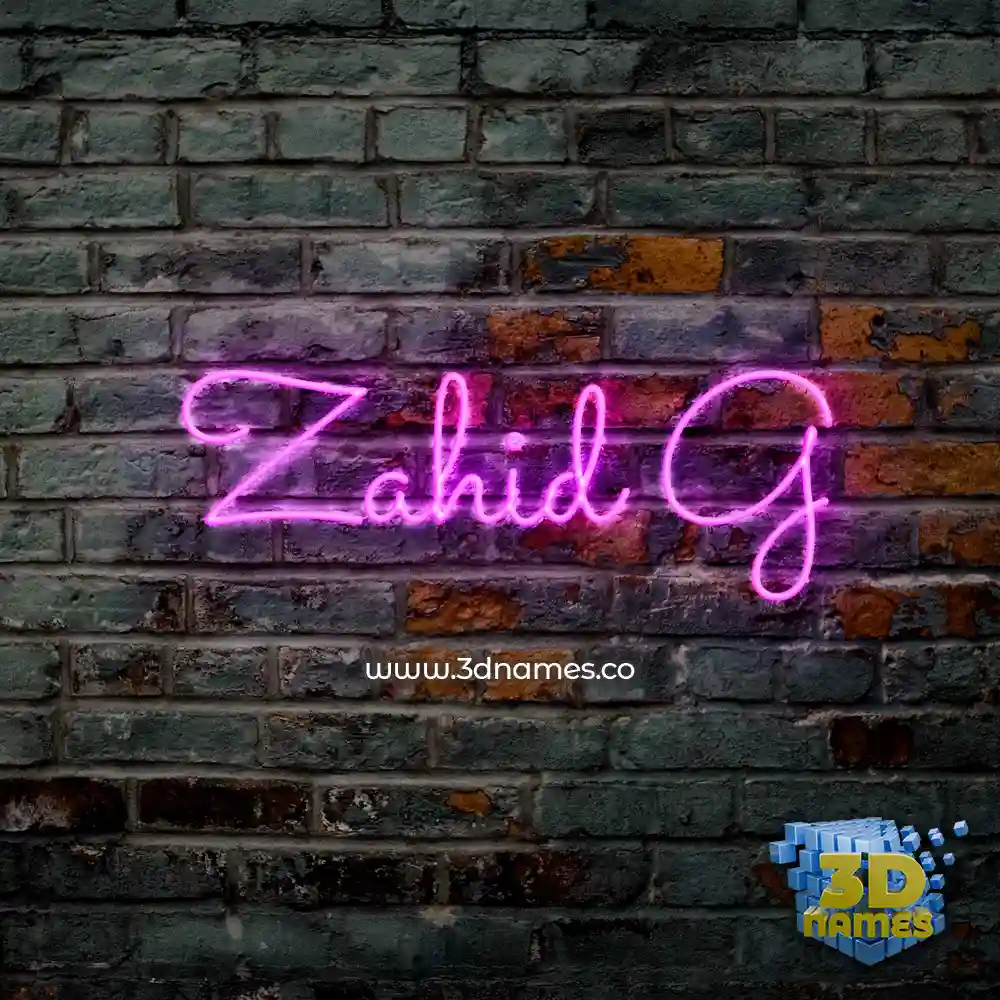 zahid g in Pink Neon style - 3D name wallpaper