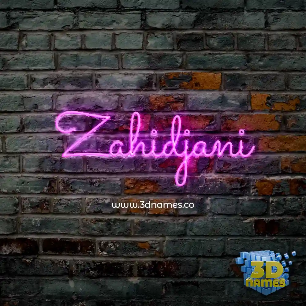 zahidjani in Pink Neon style - 3D name wallpaper