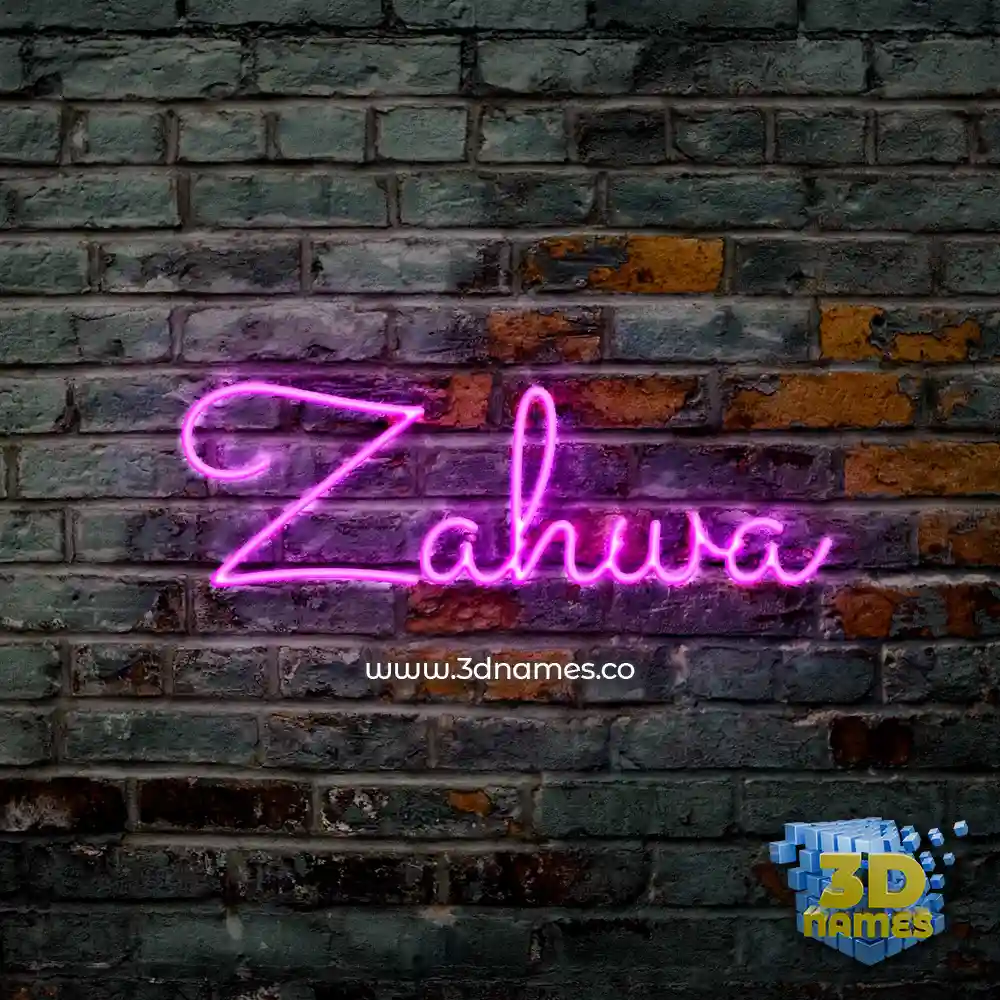 zahwa in Pink Neon style - 3D name wallpaper