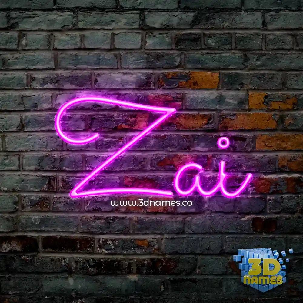 zai in Pink Neon style - 3D name wallpaper