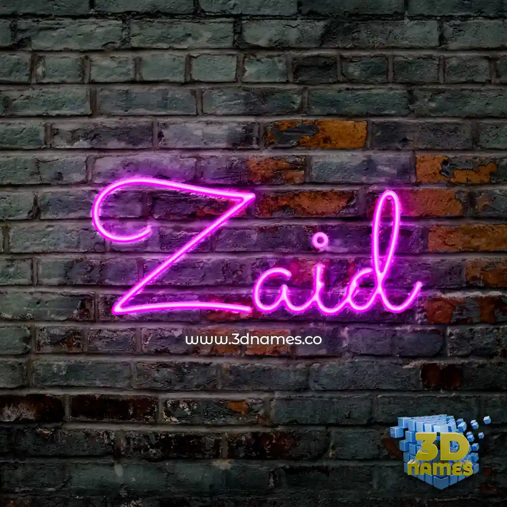 zaid in Pink Neon style - 3D name wallpaper
