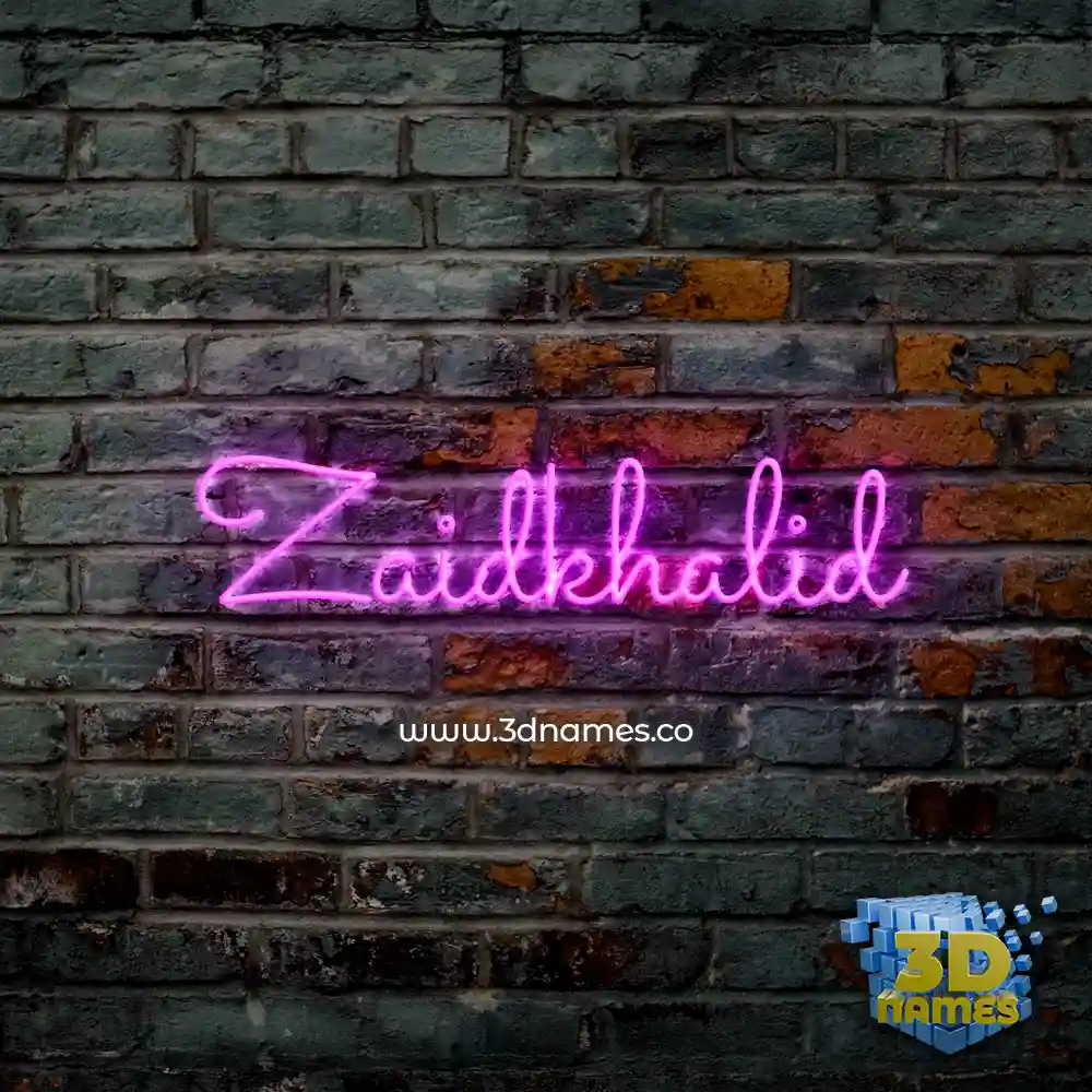 zaidkhalid in Pink Neon style - 3D name wallpaper