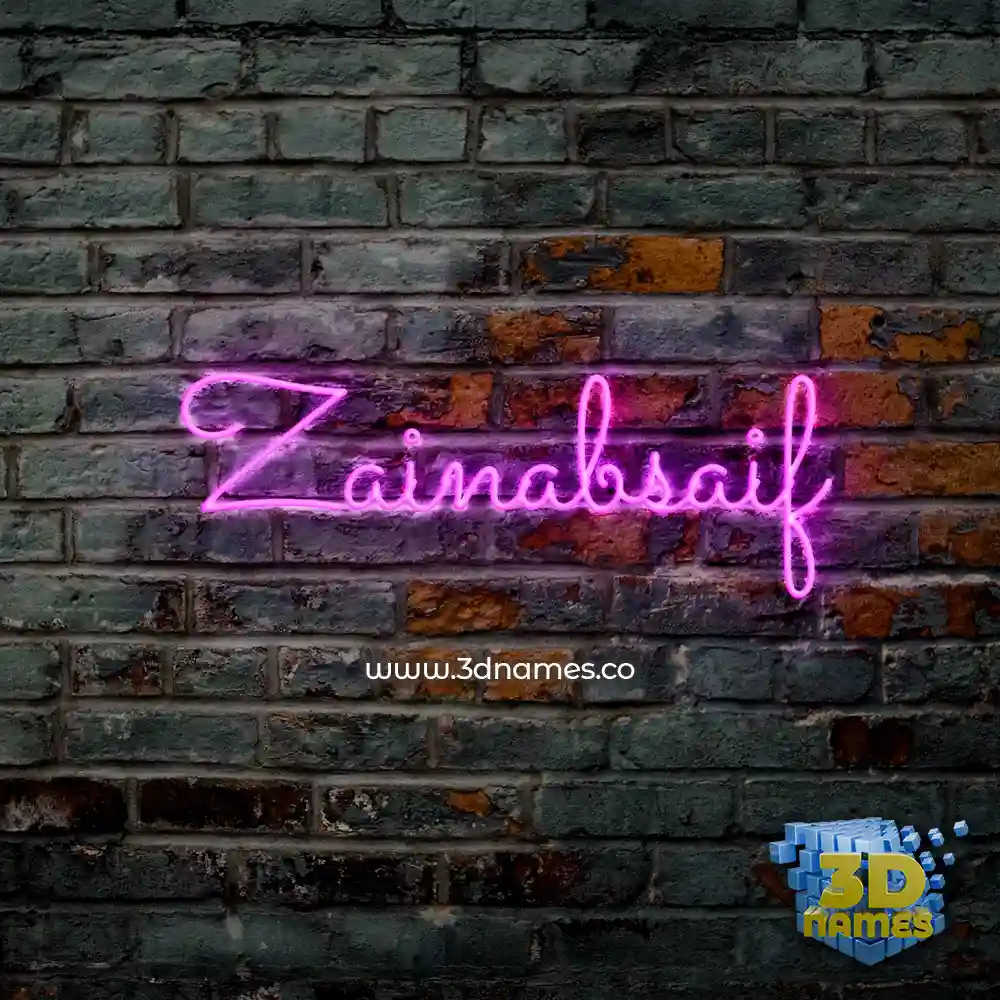 zainabsaif in Pink Neon style - 3D name wallpaper