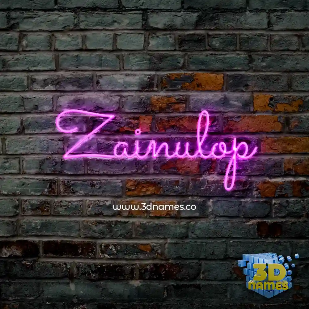 zainulop in Pink Neon style - 3D name wallpaper