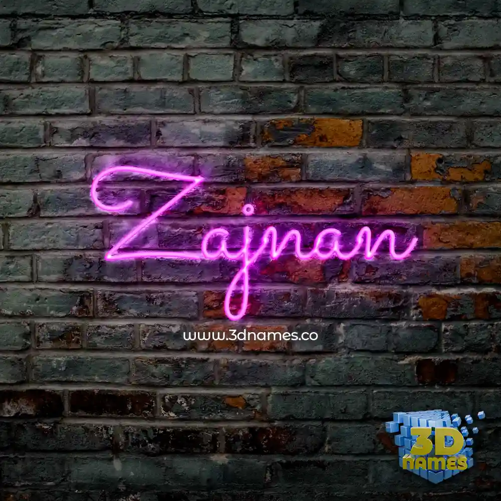 zajnan in Pink Neon style - 3D name wallpaper