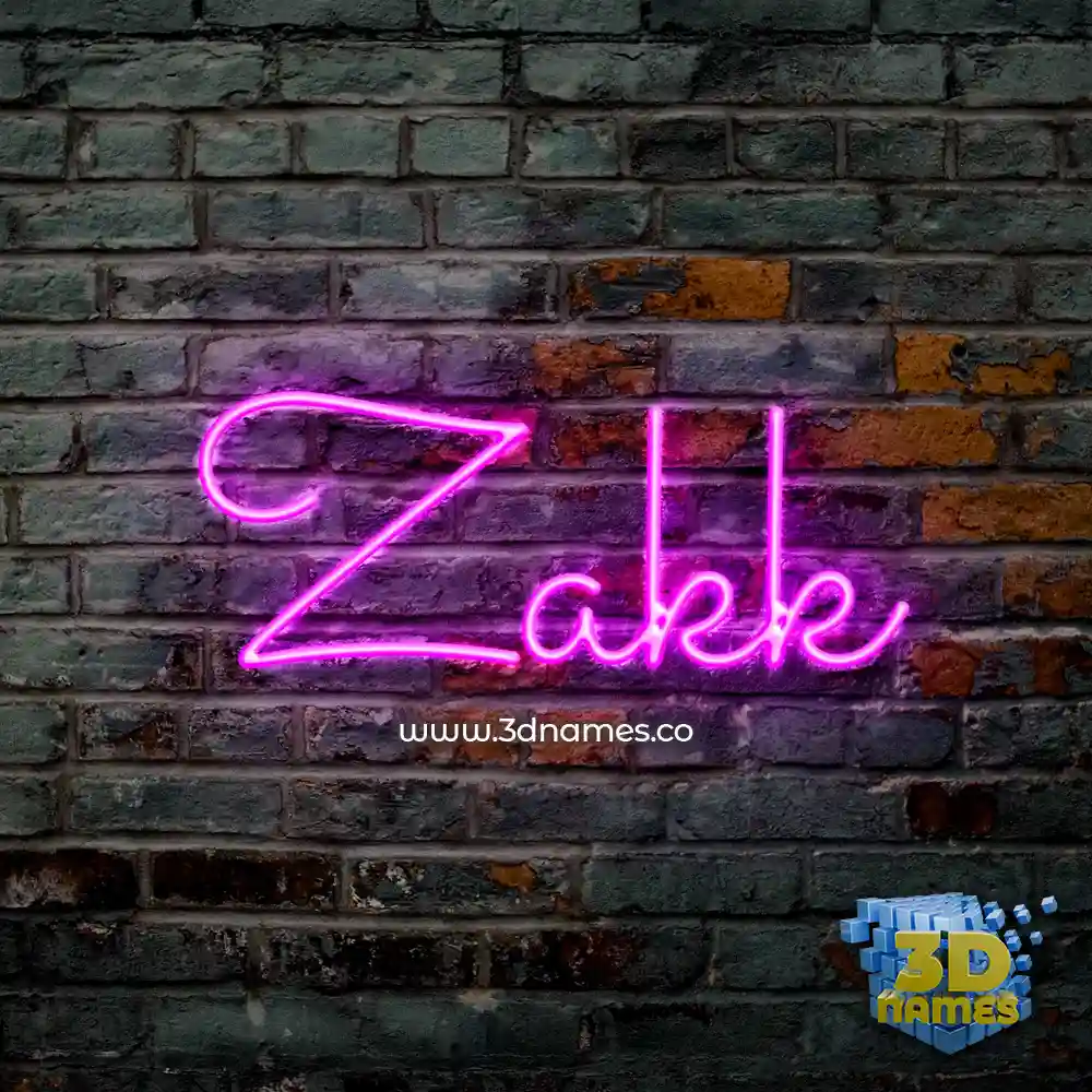 zakk in Pink Neon style - 3D name wallpaper
