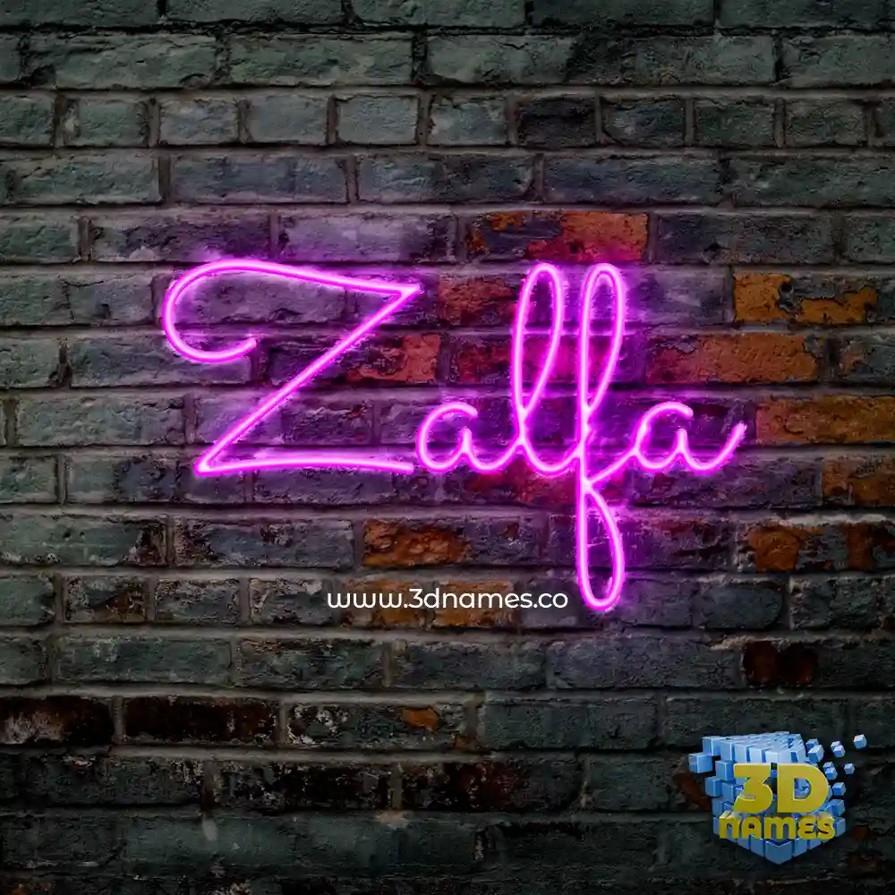 zalfa in Pink Neon style - 3D name wallpaper