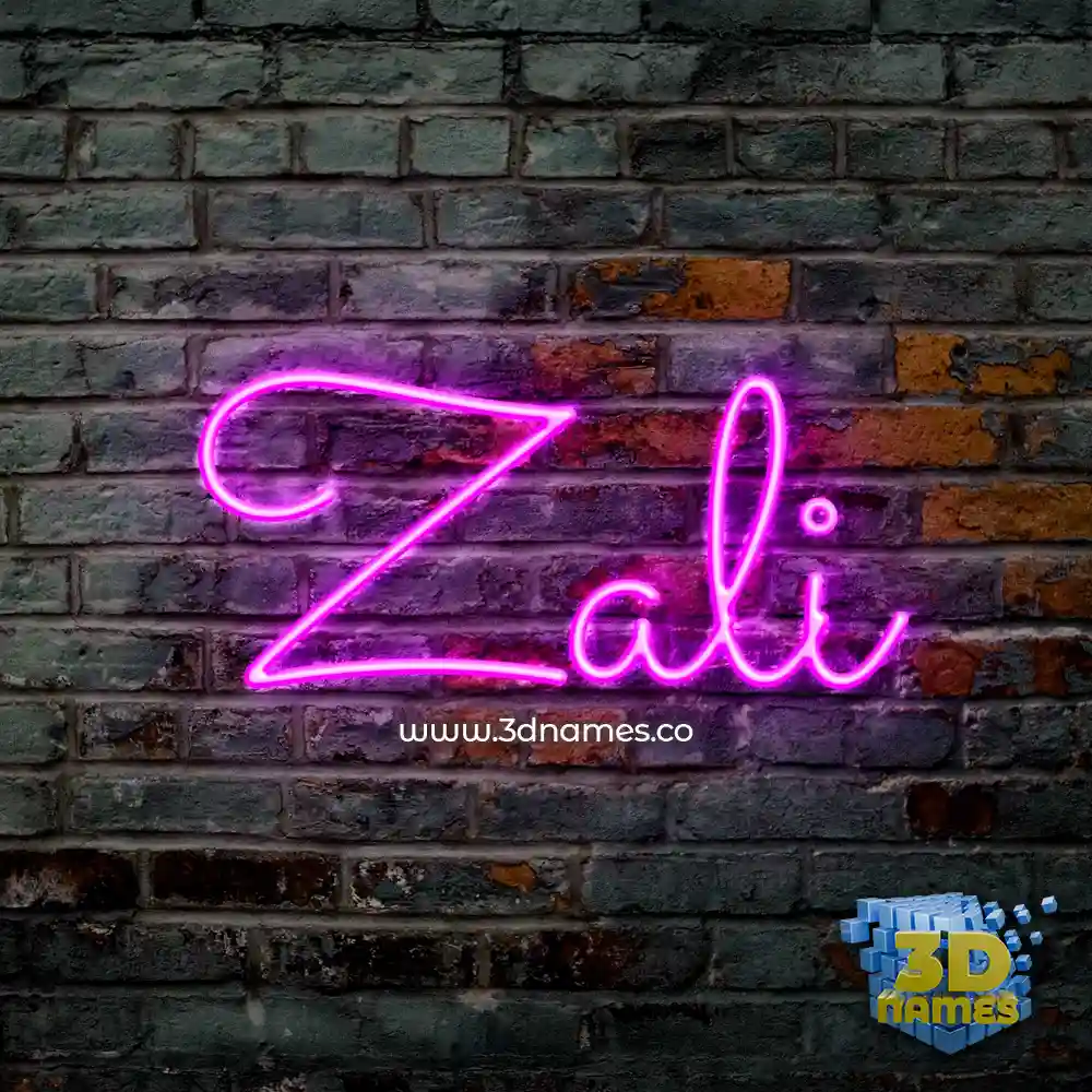 zali in Pink Neon style - 3D name wallpaper
