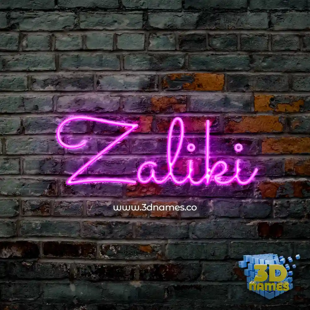 zaliki in Pink Neon style - 3D name wallpaper