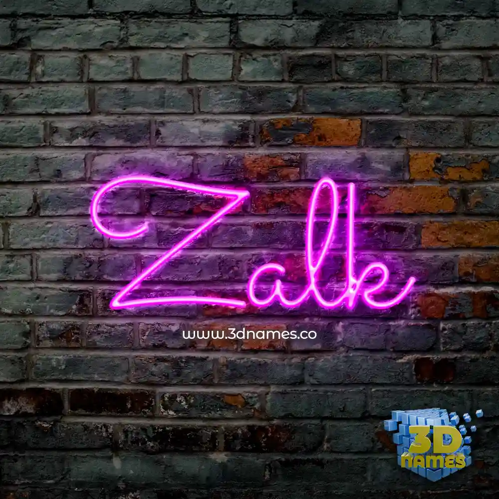 zalk in Pink Neon style - 3D name wallpaper