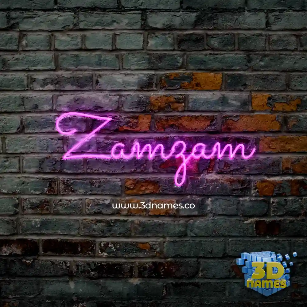 zamzam in Pink Neon style - 3D name wallpaper