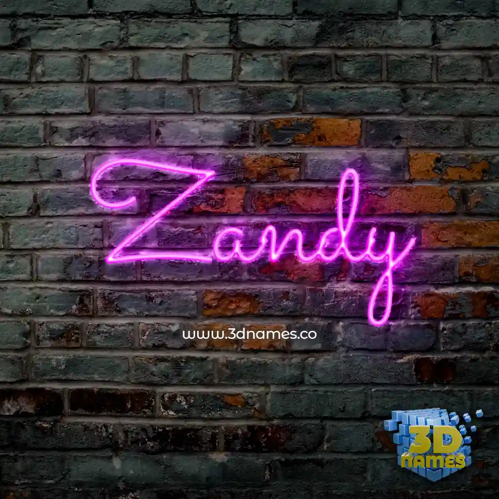zandy in Pink Neon style - 3D name wallpaper