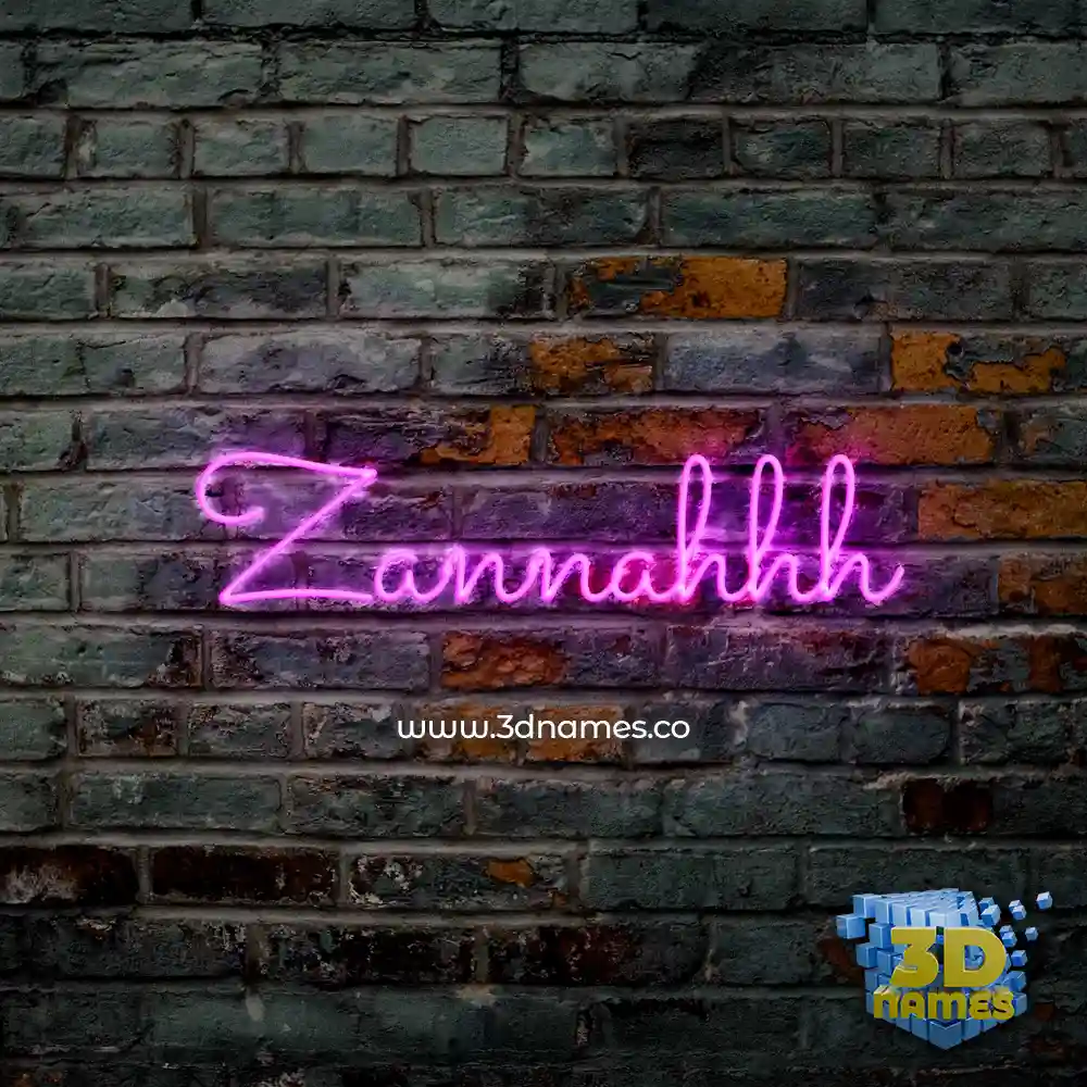 zannahhh in Pink Neon style - 3D name wallpaper