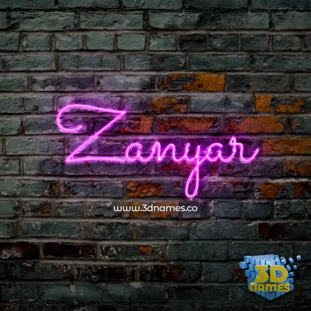 zanyar in Pink Neon style - 3D name wallpaper
