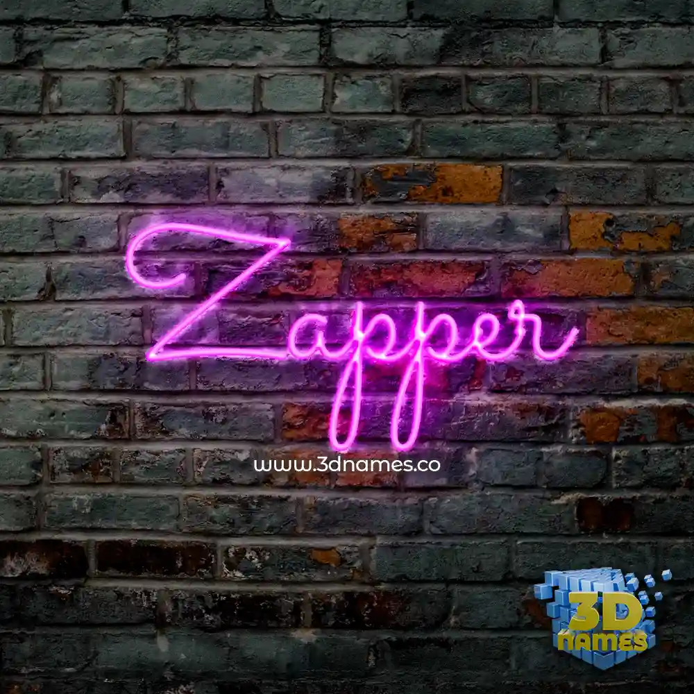 zapper in Pink Neon style - 3D name wallpaper