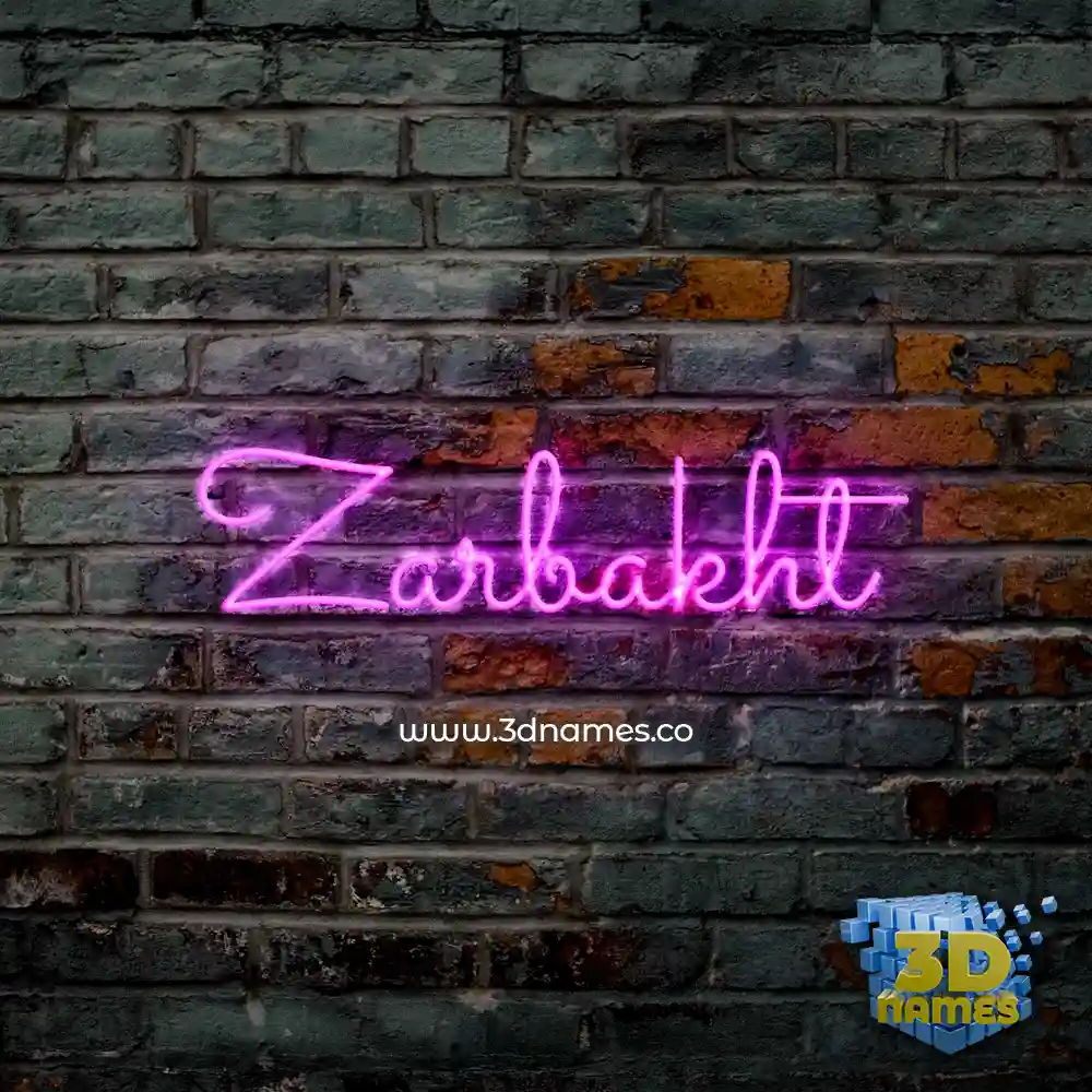 zarbakht in Pink Neon style - 3D name wallpaper