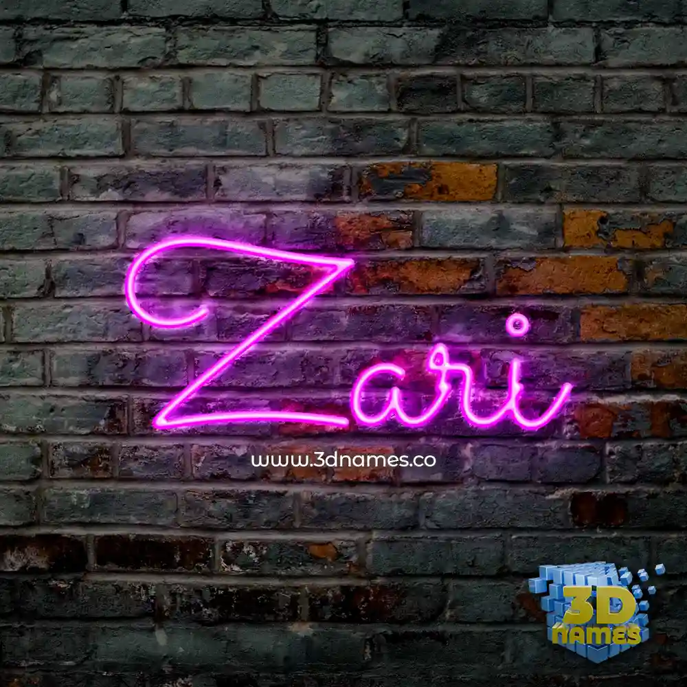 zari in Pink Neon style - 3D name wallpaper