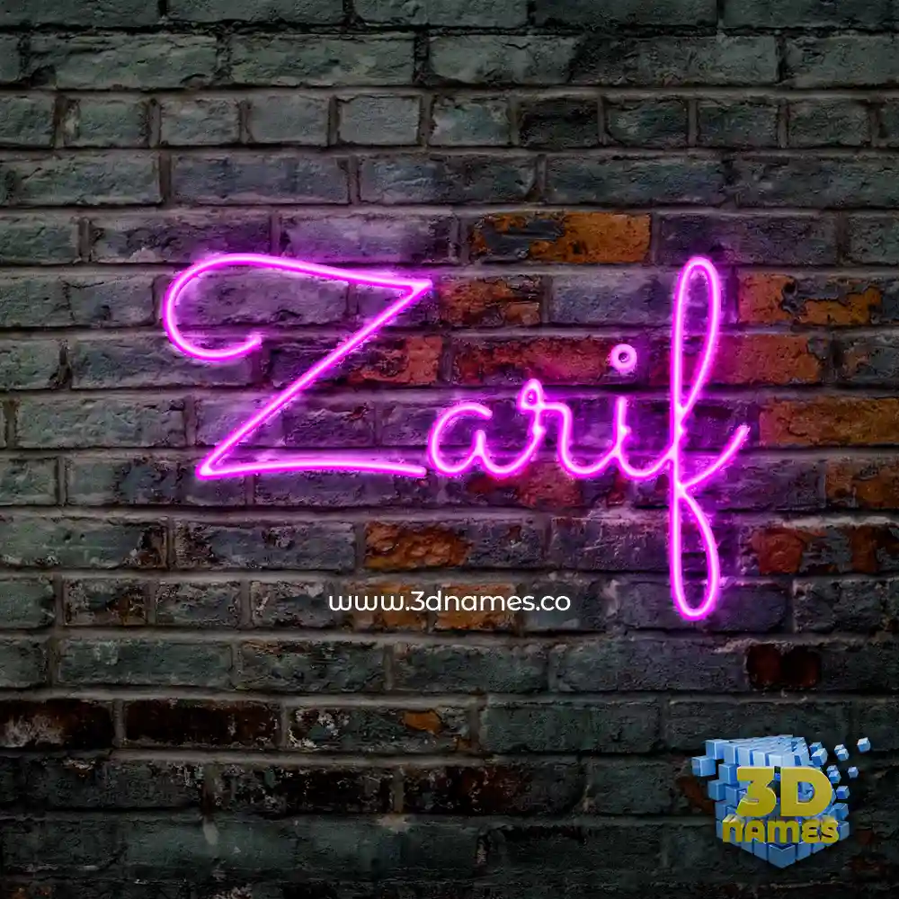 zarif in Pink Neon style - 3D name wallpaper