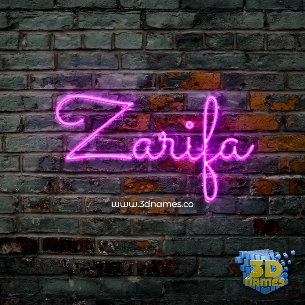 zarifa in Pink Neon style - 3D name wallpaper