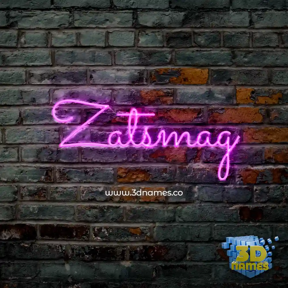 zatsmag in Pink Neon style - 3D name wallpaper