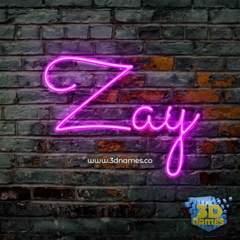 zay in Pink Neon style - 3D name wallpaper