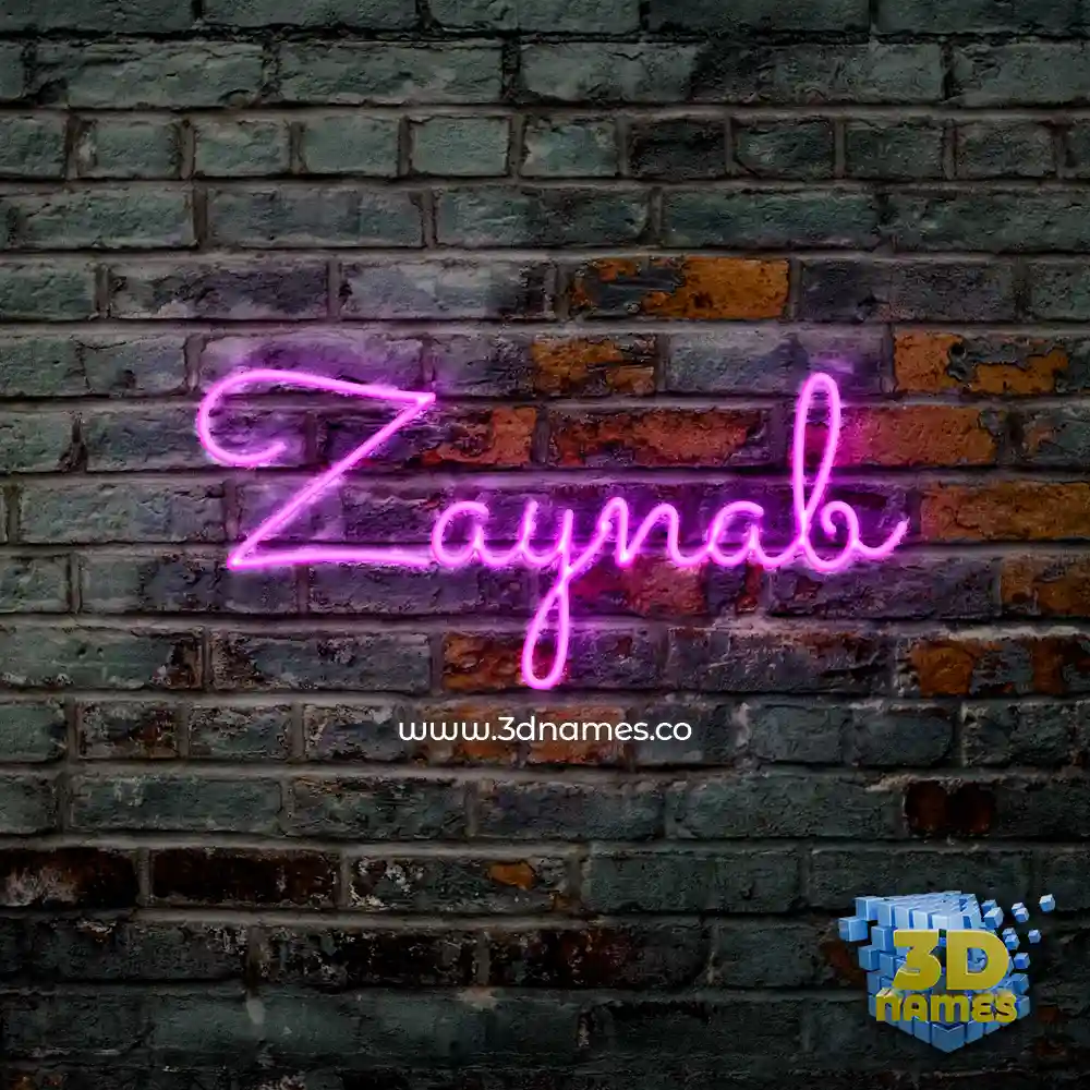 zaynab in Pink Neon style - 3D name wallpaper