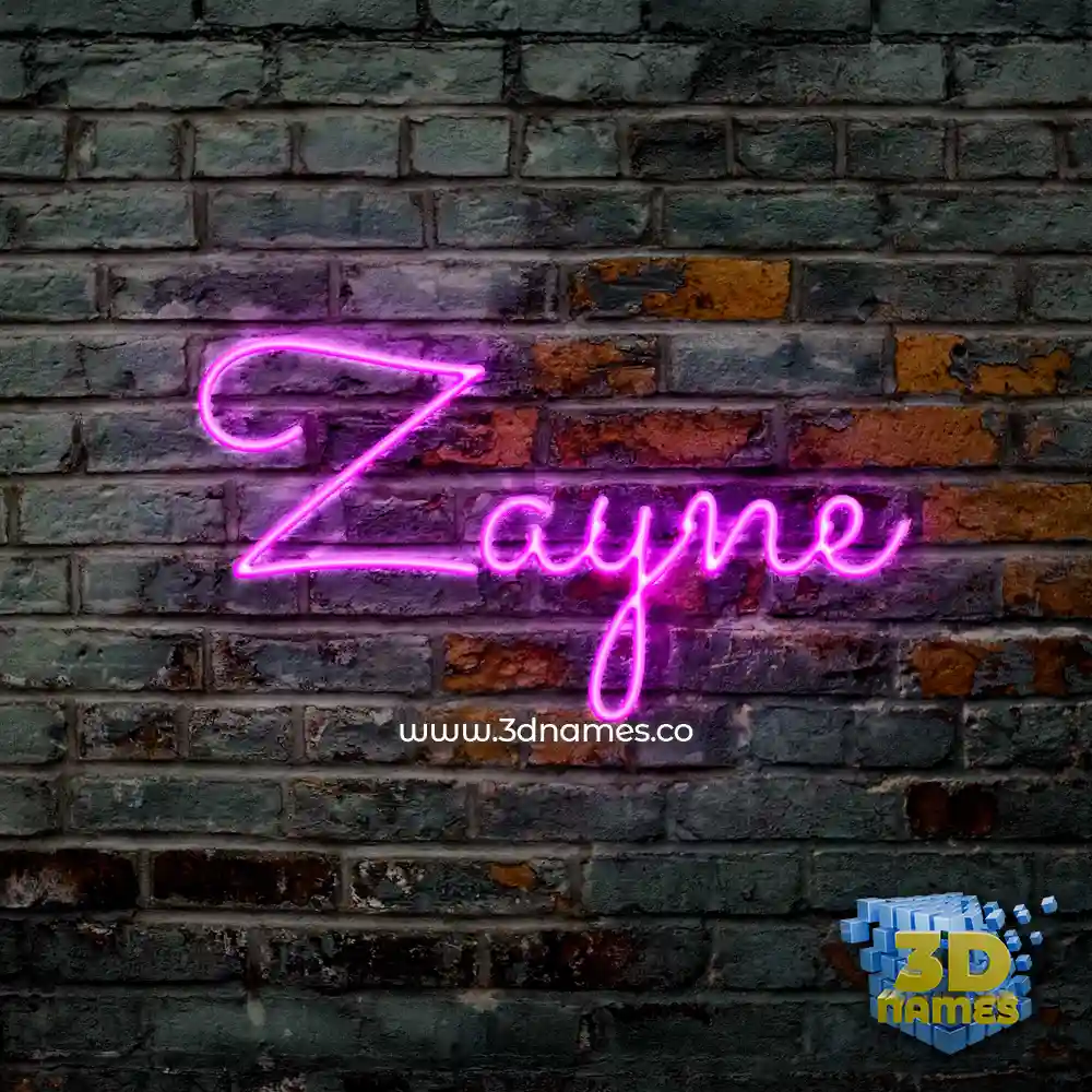 zayne in Pink Neon style - 3D name wallpaper