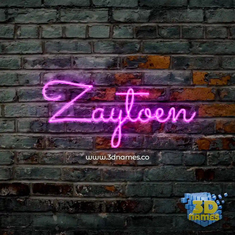 zaytoen in Pink Neon style - 3D name wallpaper