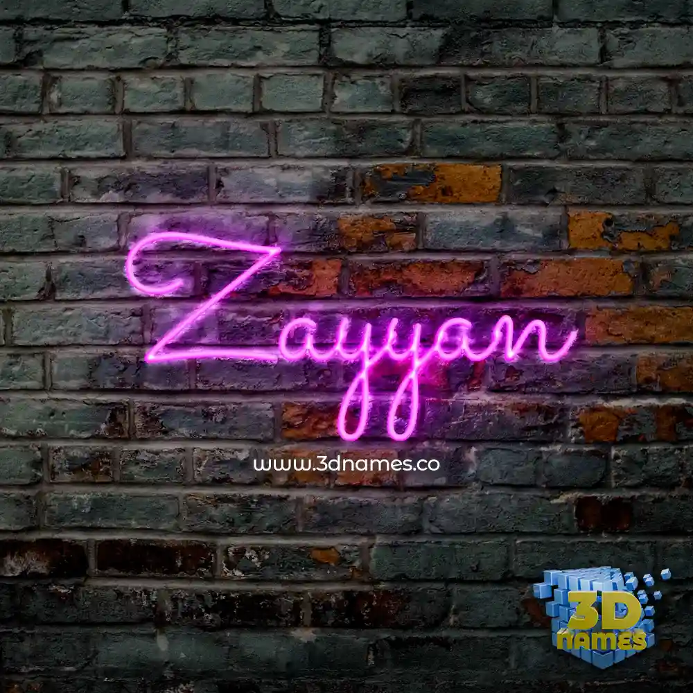 zayyan in Pink Neon style - 3D name wallpaper