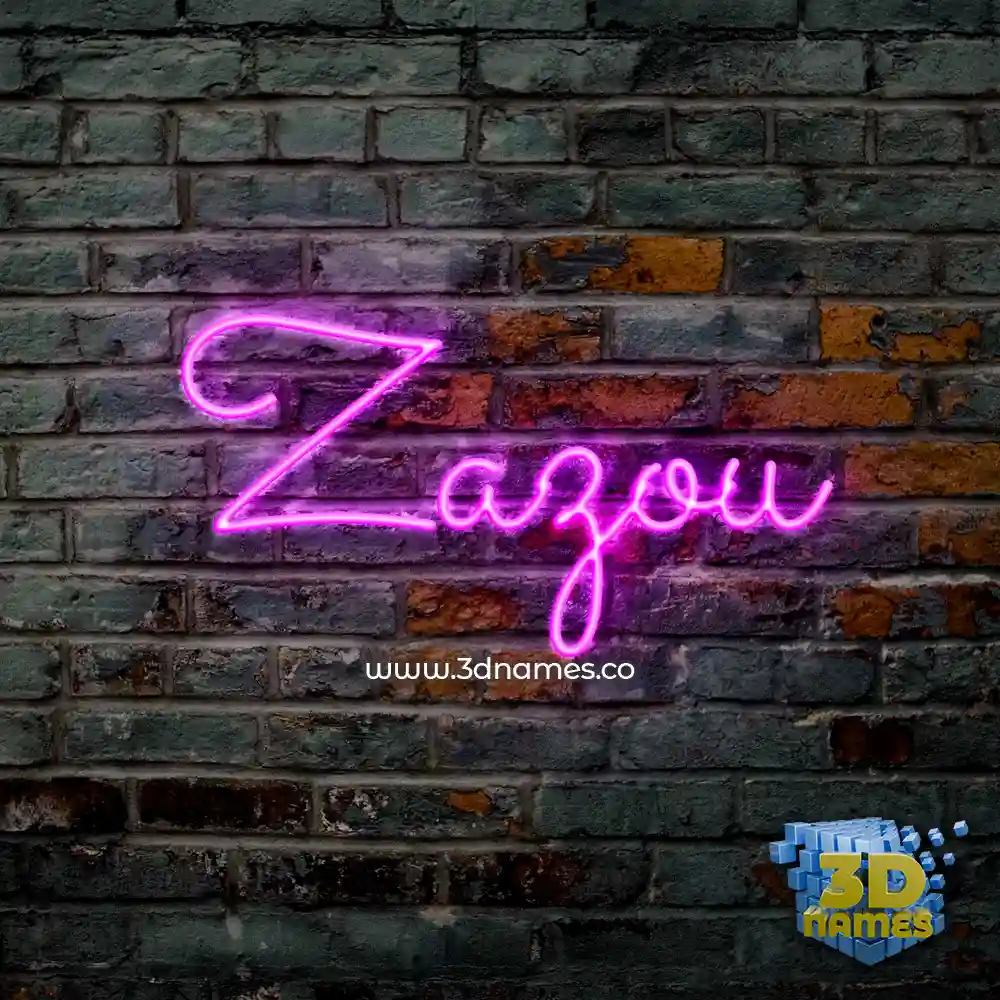 zazou in Pink Neon style - 3D name wallpaper
