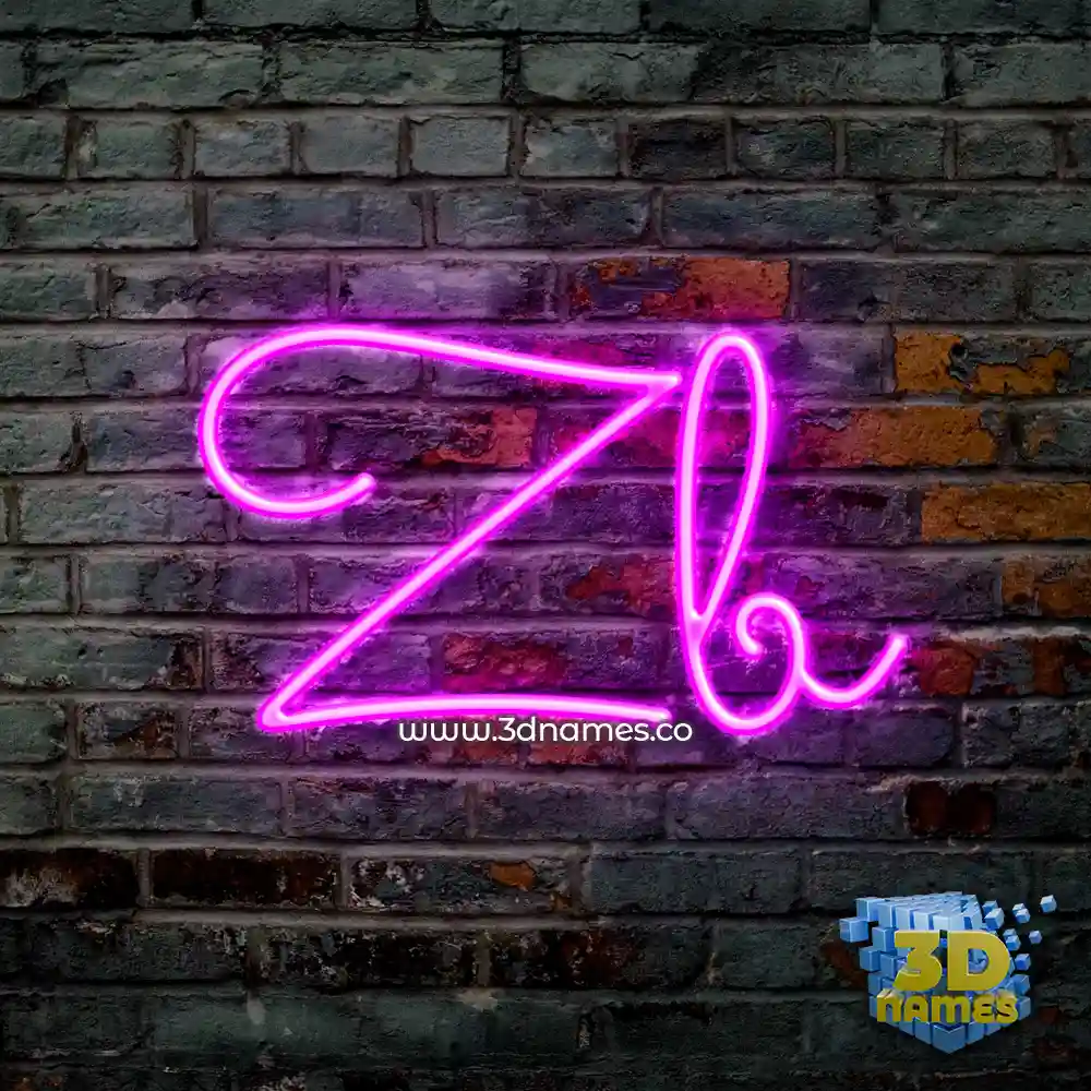 zb in Pink Neon style - 3D name wallpaper
