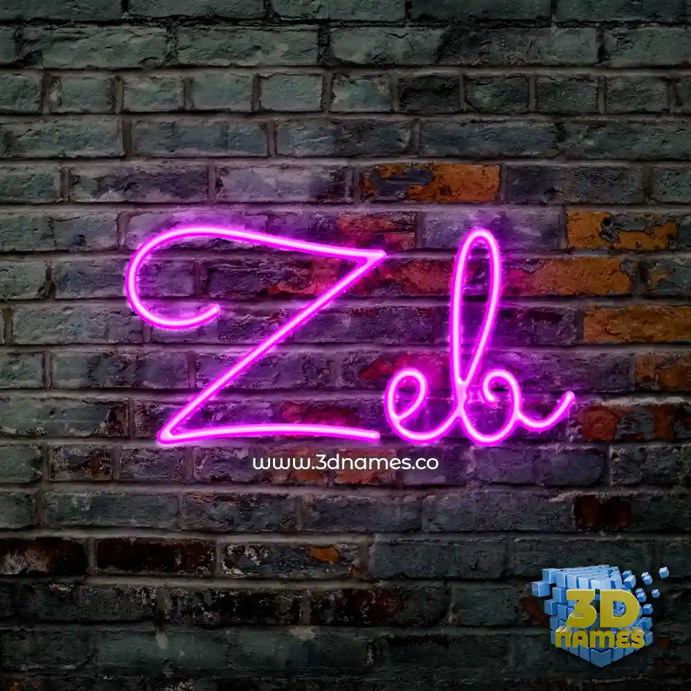 zeb in Pink Neon style - 3D name wallpaper