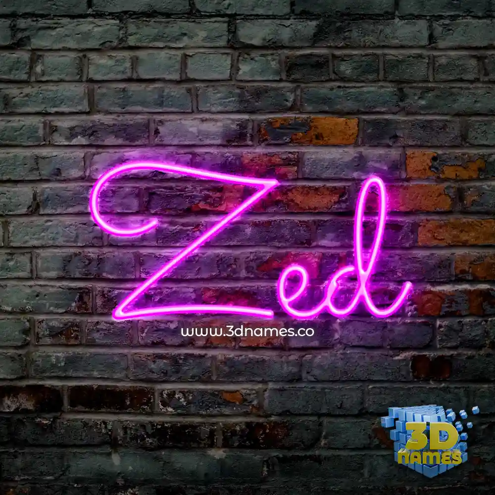 zed in Pink Neon style - 3D name wallpaper