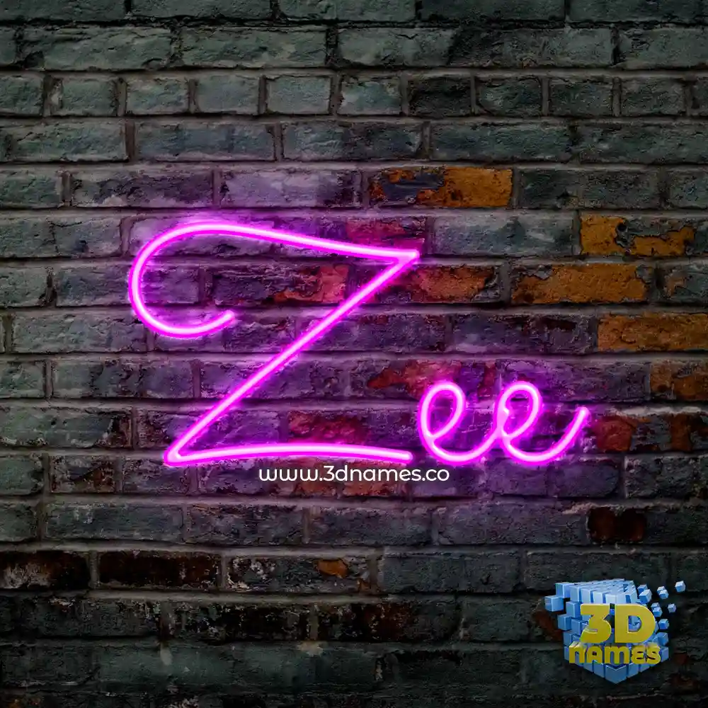 zee in Pink Neon style - 3D name wallpaper