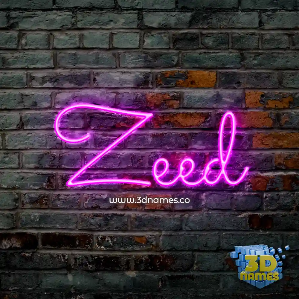 zeed in Pink Neon style - 3D name wallpaper