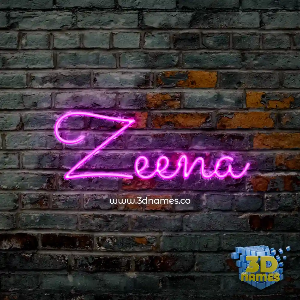 zeena in Pink Neon style - 3D name wallpaper