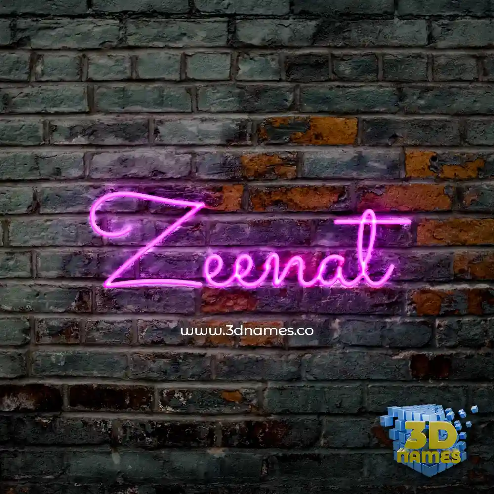 zeenat in Pink Neon style - 3D name wallpaper
