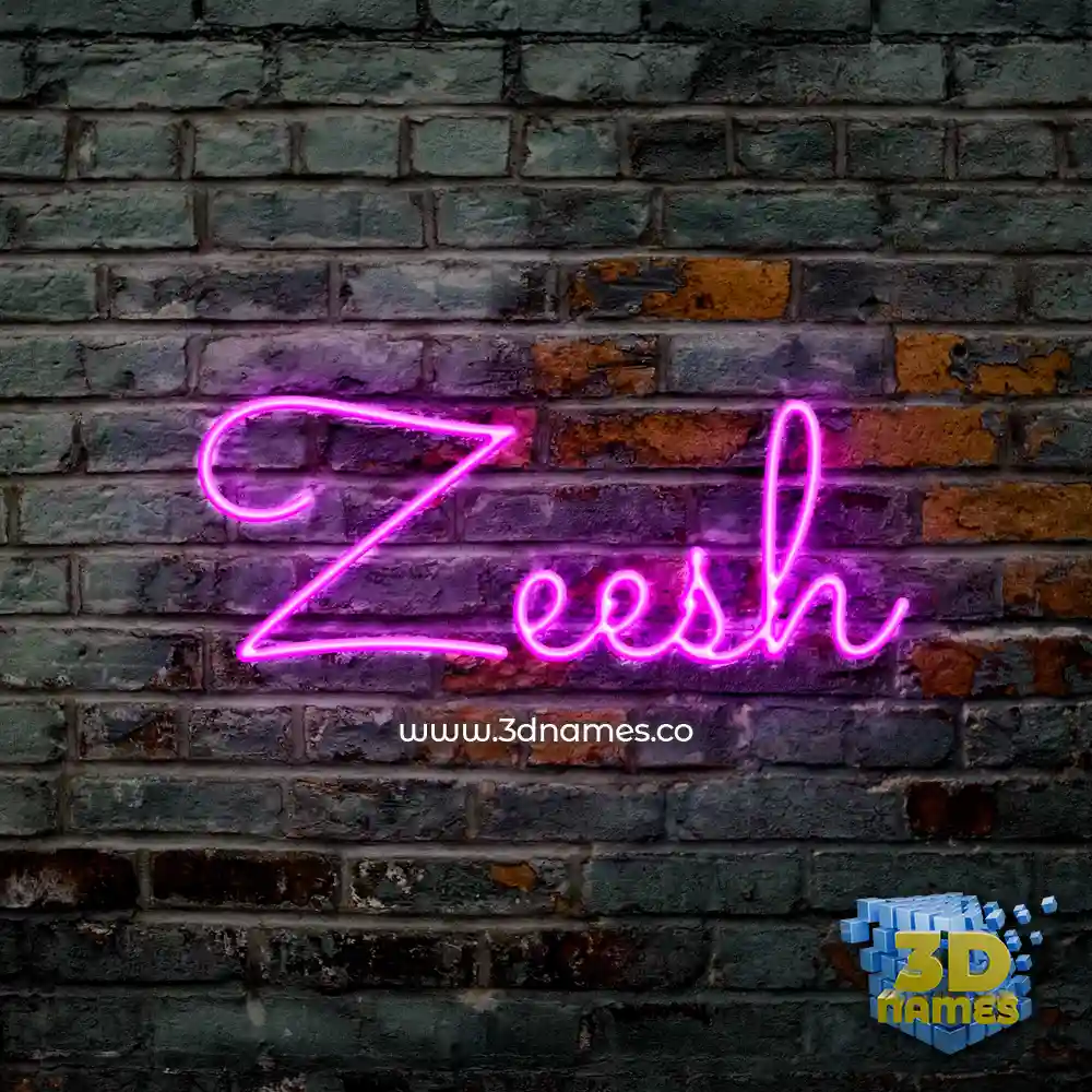 zeesh in Pink Neon style - 3D name wallpaper