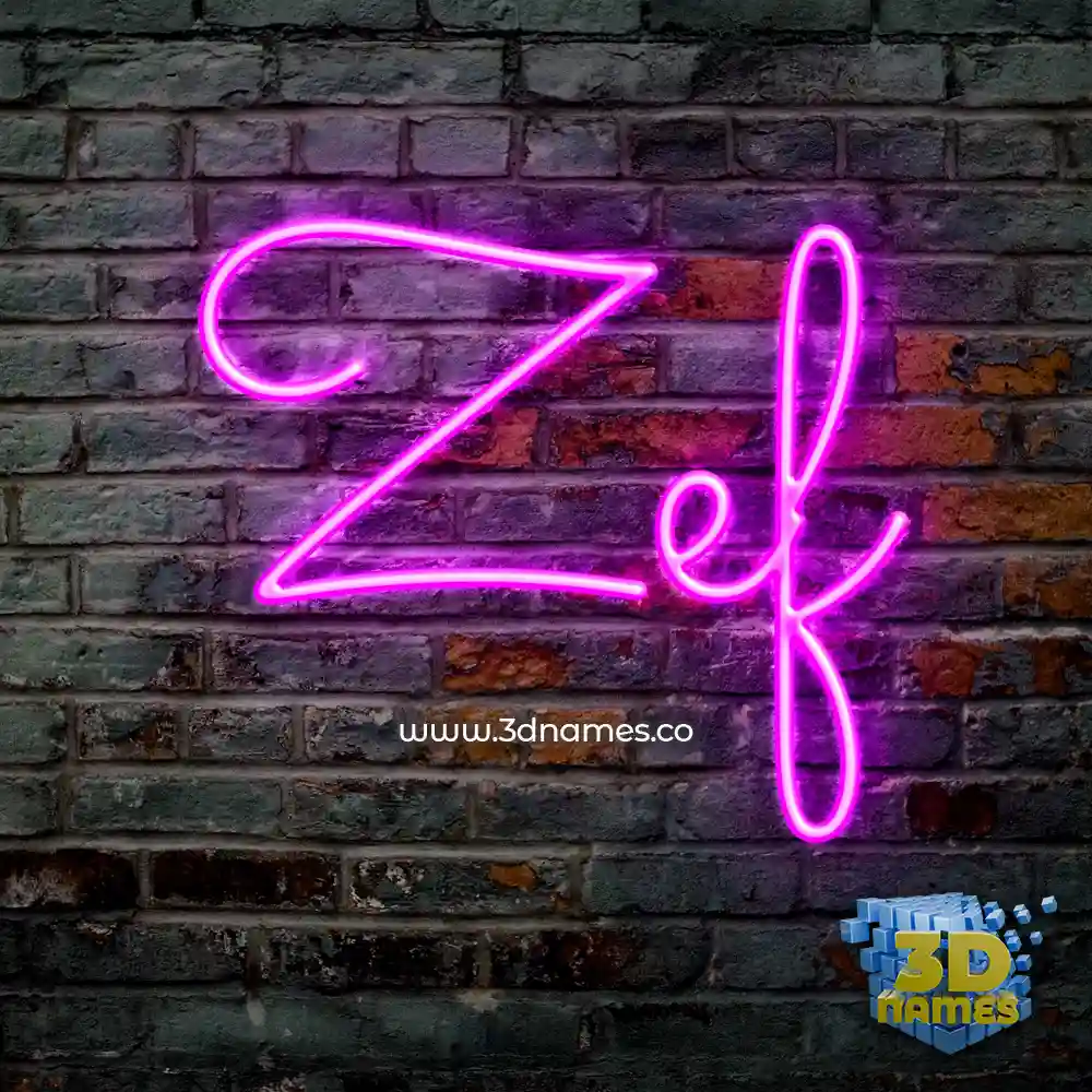 zef in Pink Neon style - 3D name wallpaper