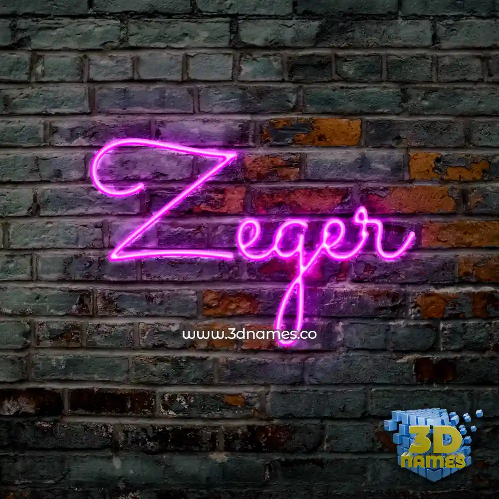 zeger in Pink Neon style - 3D name wallpaper