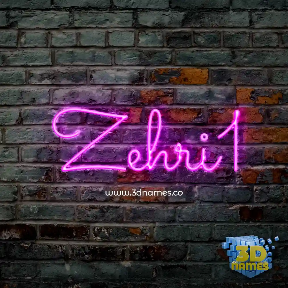 zehri1 in Pink Neon style - 3D name wallpaper