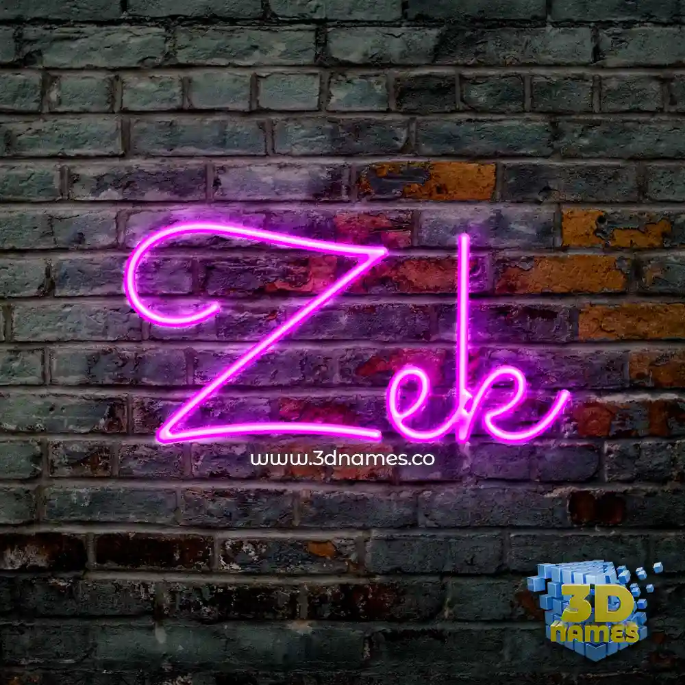zek in Pink Neon style - 3D name wallpaper