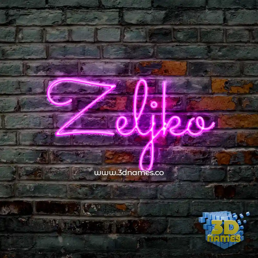 zeljko in Pink Neon style - 3D name wallpaper